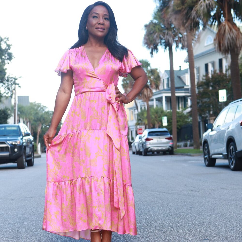 Tanya Taylor Dress Size 6 (Pink with Gold Accents)